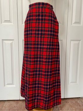 Pendleton Red and Black Tartan Maxi Skirt